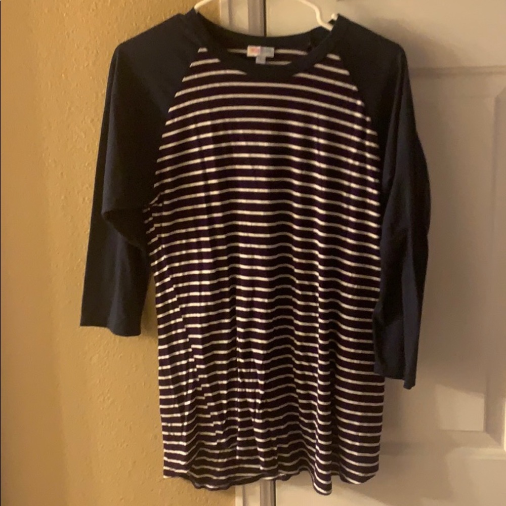 LuLaRoe Large striped rugby shirt